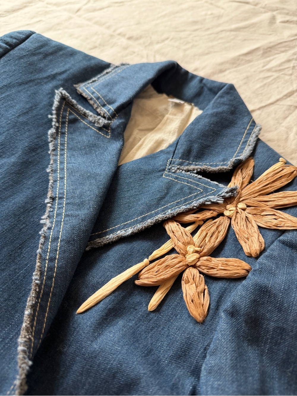 Vintage cotton denim longline jacket xs to small - Picture 9 of 15